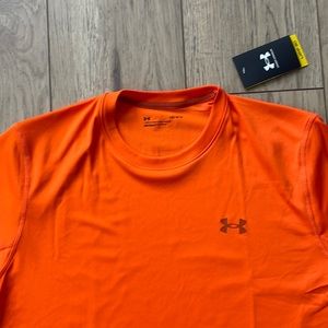 NWT Under Armour Orange Polyester UPF 30 T-Shirt Men's Large